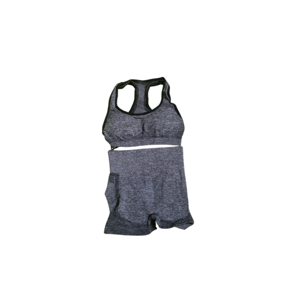Conjunto Esportivo Academia Top e Shorts Sem Costura Cintura Alta Elasticidade Empina Bumbum - Image 3