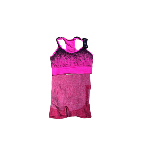 Conjunto Esportivo Academia Top e Shorts Sem Costura Cintura Alta Elasticidade Empina Bumbum